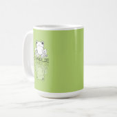 Süßer grüner Frosch Reflexions-Doodle mit individu Kaffeetasse (Vorderseite Links)