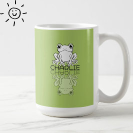 Süßer grüner Frosch Reflexions-Doodle mit individu Kaffeetasse