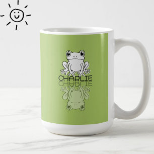 Süßer grüner Frosch Reflexions-Doodle mit individu Kaffeetasse