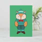 Süßer grüner Fuchs Einladung (Stehend Vorderseite)