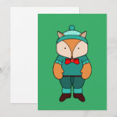 Süßer grüner Fuchs Einladung (Vorne/Hinten)