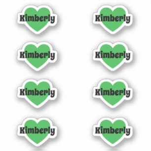 Süßer grüner Herzaufkleber mit anpassbarem Namen Aufkleber