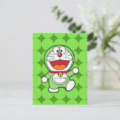 Süßer grüner Mini-Doraemon-Anime Postkarte (Stehend Vorderseite)