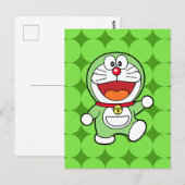 Süßer grüner Mini-Doraemon-Anime Postkarte (Vorne/Hinten)