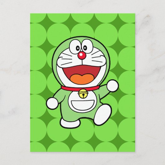 Süßer grüner Mini-Doraemon-Anime Postkarte (Vorderseite)