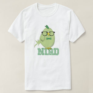Süßer grüner Nerd-Vogel T-Shirt