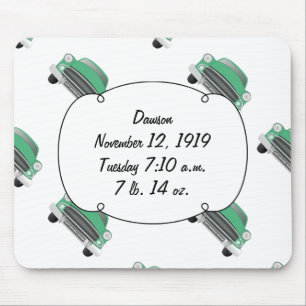 Süßer grüner Retro-Auto Baby-Junge-Geschenke Mousepad
