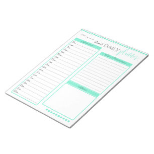 Süßer grüner Tagesplaner, individuelles Notizbuch Notizblock