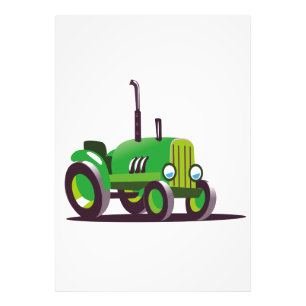 Süßer grüner Traktor Fotodruck