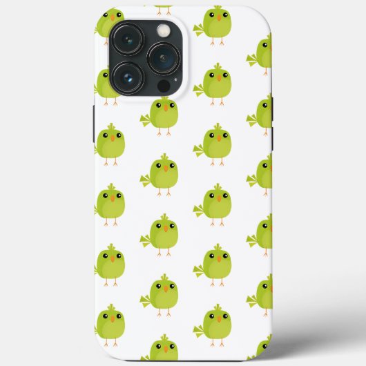 Süßer grüner Vogel-Cartoon Case-Mate iPhone Hülle (Rückseite)