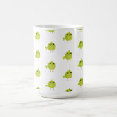 Süßer grüner Vogel-Cartoon Kaffeetasse (Mittel)