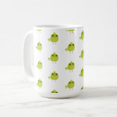 Süßer grüner Vogel-Cartoon Kaffeetasse (Vorderseite Links)