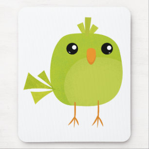 Süßer grüner Vogel-Cartoon Mousepad