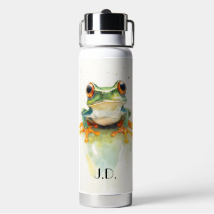 Süßer grüner Wasserfarb-Laubfrosch, individuell an Trinkflasche