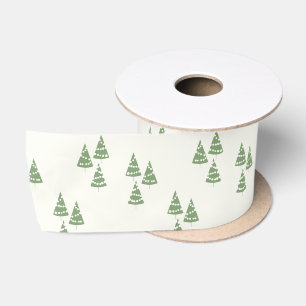 Süßer grüner Weihnachtsbaum-Feiertag Satinband