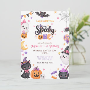 Süßer Gruseliger Erster Halloween-Geburtstag Einladung