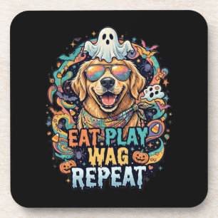 Süßer gruseliger Golden Retriever Halloween Hund Getränkeuntersetzer