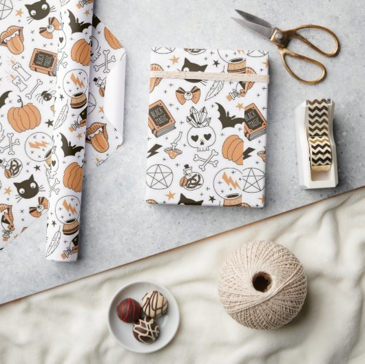 Süßer Gruseliger Halloween-Gruß Geschenkpapier (Kunsthandwerk)