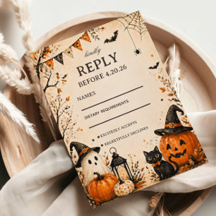 Süßer Gruseliger Herbstgast RSVP Karte
