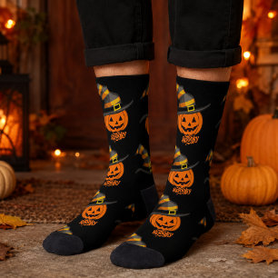Süßer gruseliger Kürbis-Henkerhut Halloween Socken