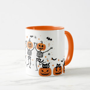 Süßer gruseliger orange Halloween-Kaffeebecher Tasse