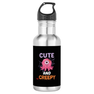 Süßer gruseliger rosa Monster Halloween Spinnennet Edelstahlflasche