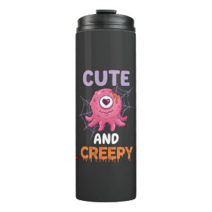 Süßer gruseliger rosa Monster Halloween Spinnennet Thermosbecher