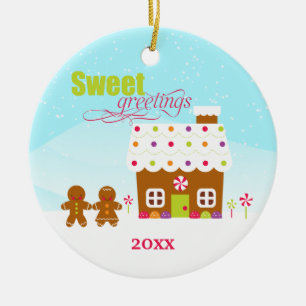 Süßer Gruß Lebkuchen Hausverzierung Keramikornament