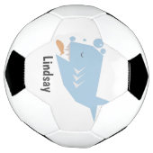 Süßer Hai Blau Monogramm Name Fußball (Gedreht)