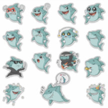 Süßer Hai-Emoji-Sticker-Pack