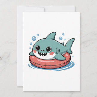 Süßer Haibaby mit Schwimmflügel | Kinder Einladung