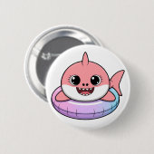 Süßer Haibaby mit Schwimmhilfe | Kinder Button (Vorne & Hinten)