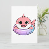 Süßer Haibaby mit Schwimmhilfe | Kinder Einladung (Stehend Vorderseite)