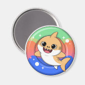 Süßer Haibaby mit Schwimmhilfe | Kinder Magnet (Vorderseite/Rückseite)