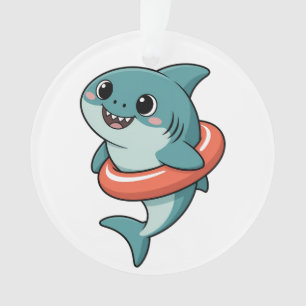 Süßer Haibaby mit Schwimmhilfe Kinder Ornament