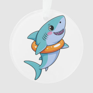 Süßer Haibaby mit Schwimmhilfe Kinder Ornament