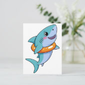 Süßer Haibaby mit Schwimmhilfe | Kinder Postkarte (Stehend Vorderseite)