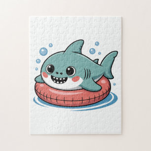 Süßer Haibaby Mit Schwimmhilfe Kinder Puzzle