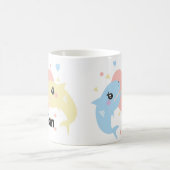 Süßer Haifisch-Strand-Kinder-Name Kaffeetasse (Mittel)