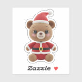 Süßer Häkel Santa Teddybär Aufkleber (Blatt)