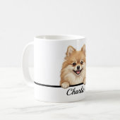 Süßer halbrealistischer Pomeranian Full Wrap 11oz  Kaffeetasse (Vorderseite Links)