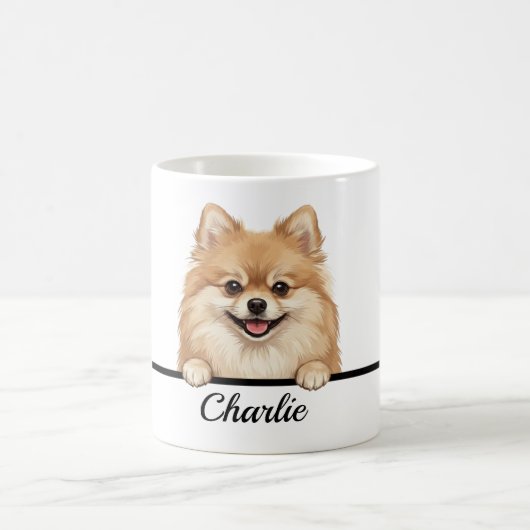 Süßer halbrealistischer Pomeranian Full Wrap 11oz  Kaffeetasse (Mittel)