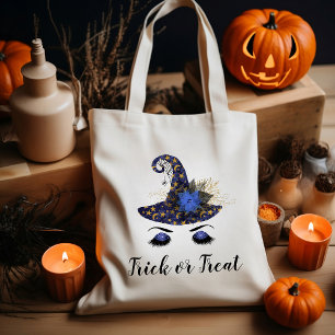 Süßer Halloween-blauer Hexenhut - Süßes oder Saure Tragetasche