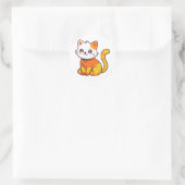 Süßer Halloween Candy Corn Katze Herbst Aufkleber (Tasche)