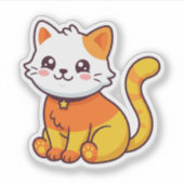 Süßer Halloween Candy Corn Katze Herbst Aufkleber (Vorderseite)