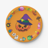 Süßer Halloween-Charakter Pappteller (Vorderseite)