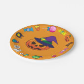 Süßer Halloween-Charakter Pappteller (Schrägansicht)