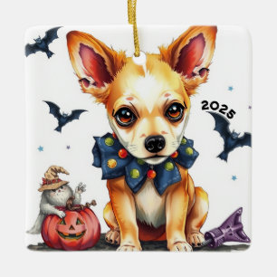 Süßer Halloween-Chihuahua  Keramikornament