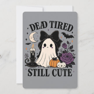 Süßer Halloween-Coquette-Geist mit Schleife  Einladung