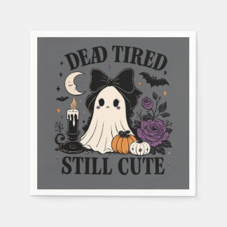 Süßer Halloween-Coquette-Geist mit Schleife  Serviette